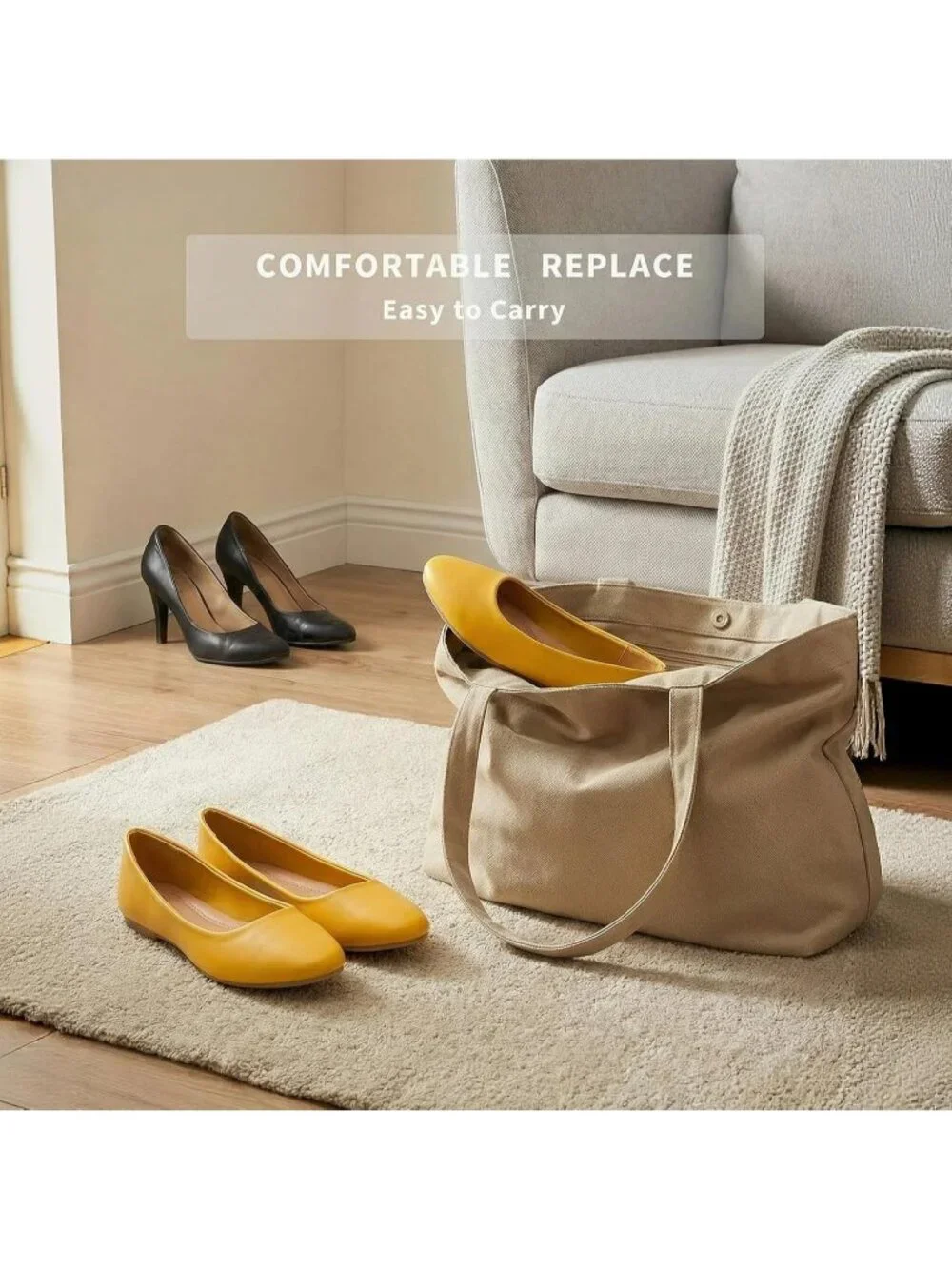 Women's Yellow PU Leather Comfortable Ballet Flat Slip on Round Toe Casual Shoes